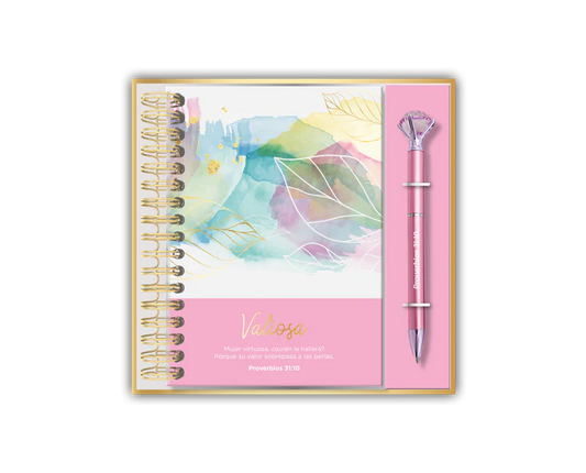 Set Libreta y Bolígrafo Diamante | Valiosa | Mujer Virtuosa